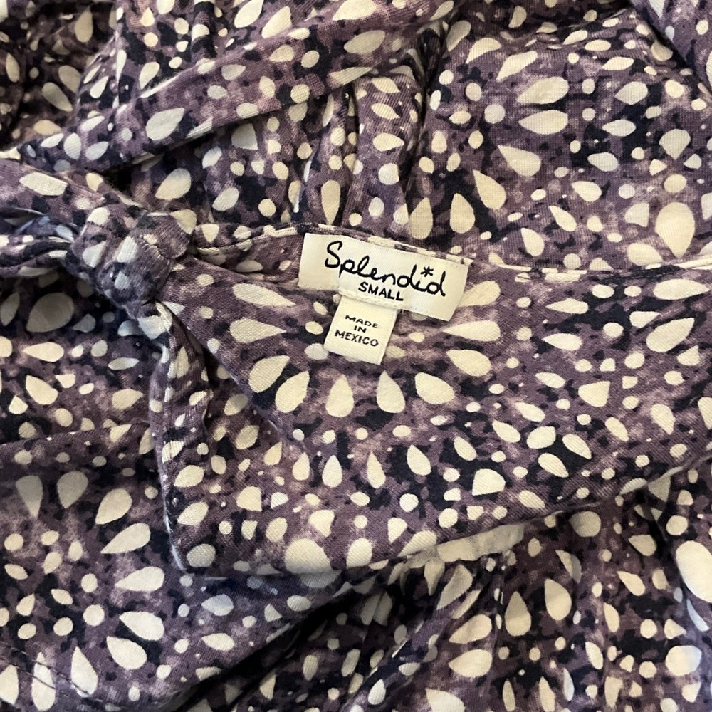 Splendid Purple Floral Racerback Popover Romper Shorts Size S/P - Picture 5 of 7